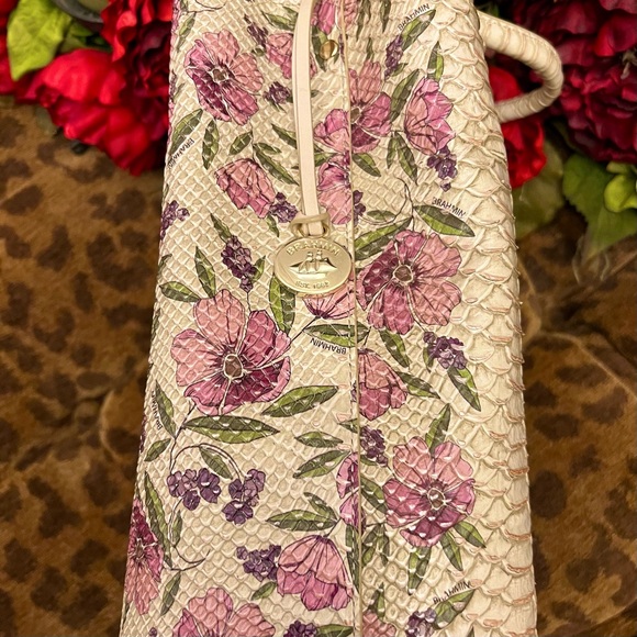 Brahmin Amelia Labyrinth Handbag Purple Flowers - Picture 4 of 14